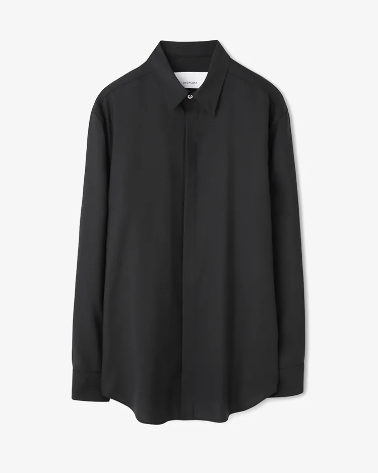OVERCOAT / WOOL SHIRT / BLACK
