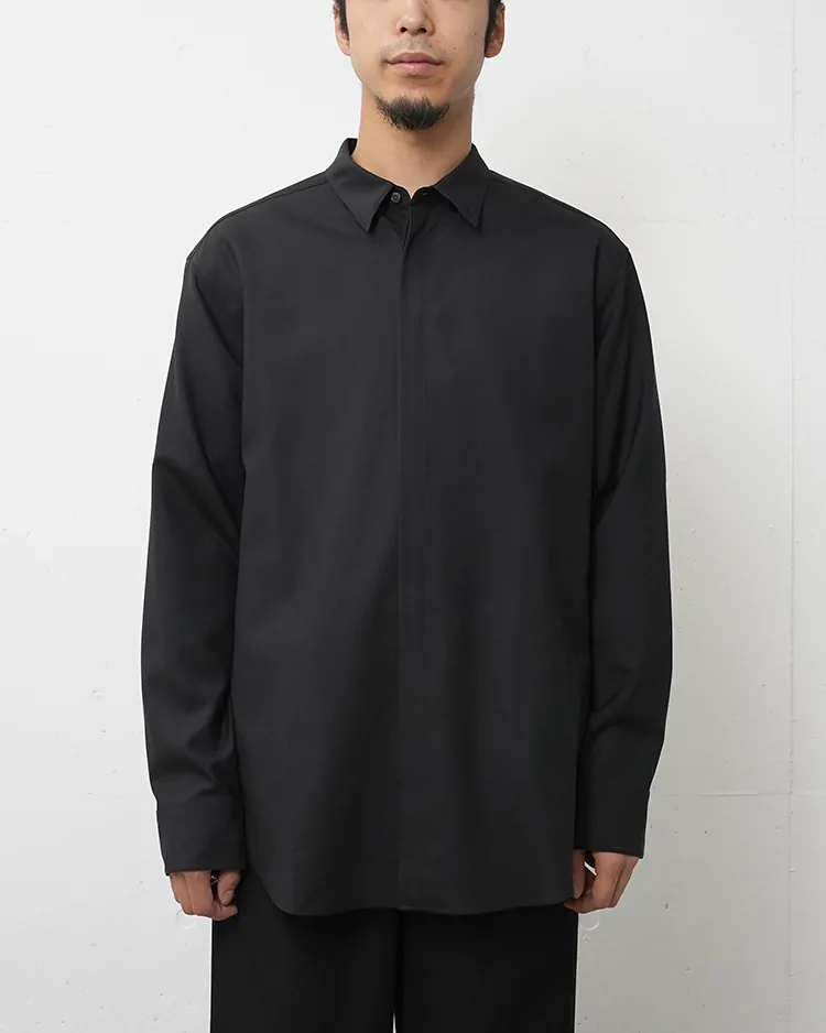 OVERCOAT / WOOL SHIRT / BLACK