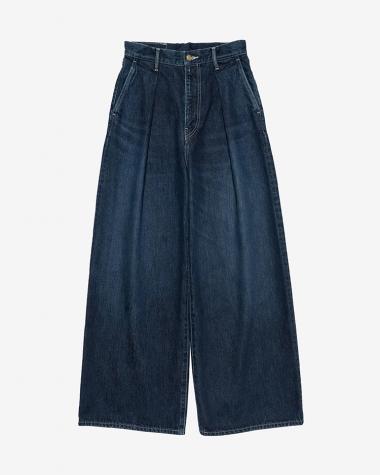  / Selvage Denim Two Tuck Wide Pants / INDIGO DARK FADE