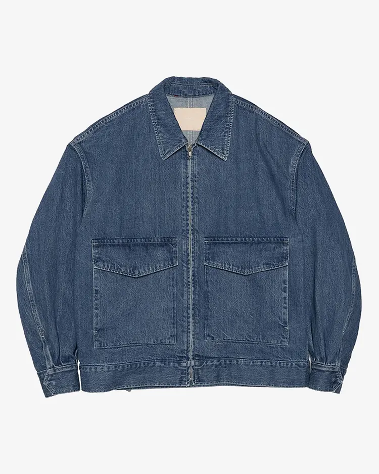 Graphpaper (MEN) / Selvage Denim Zip Jacket / INDIGO LIGHT FADE