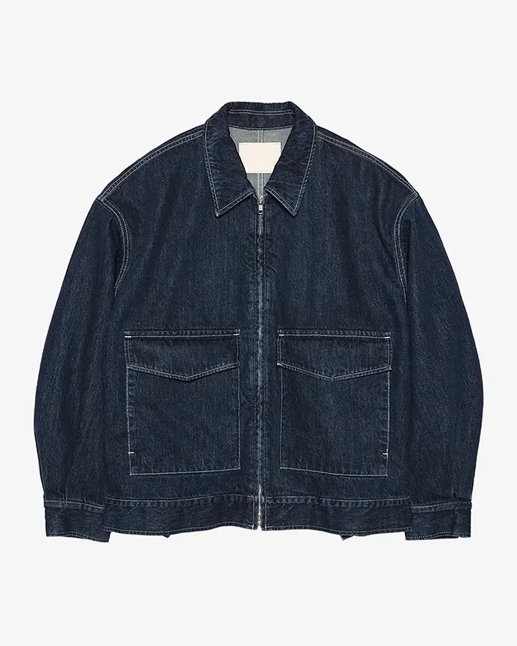 Graphpaper (WOMEN) / Selvage Denim Zip Jacket / INDIGO DARK FADE