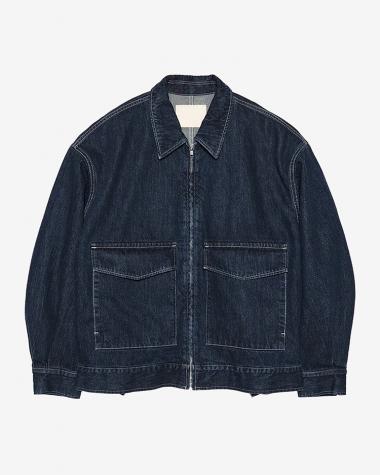 Graphpaper (WOMEN) / Selvage Denim Zip Jacket / INDIGO DARK FADE