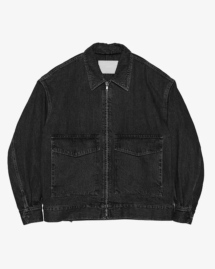 Graphpaper (WOMEN) / Selvage Denim Zip Jacket / BLACK DARK FADE